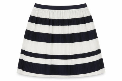 H&M Womens Blue Striped Polyester A-Line Skirt Size S