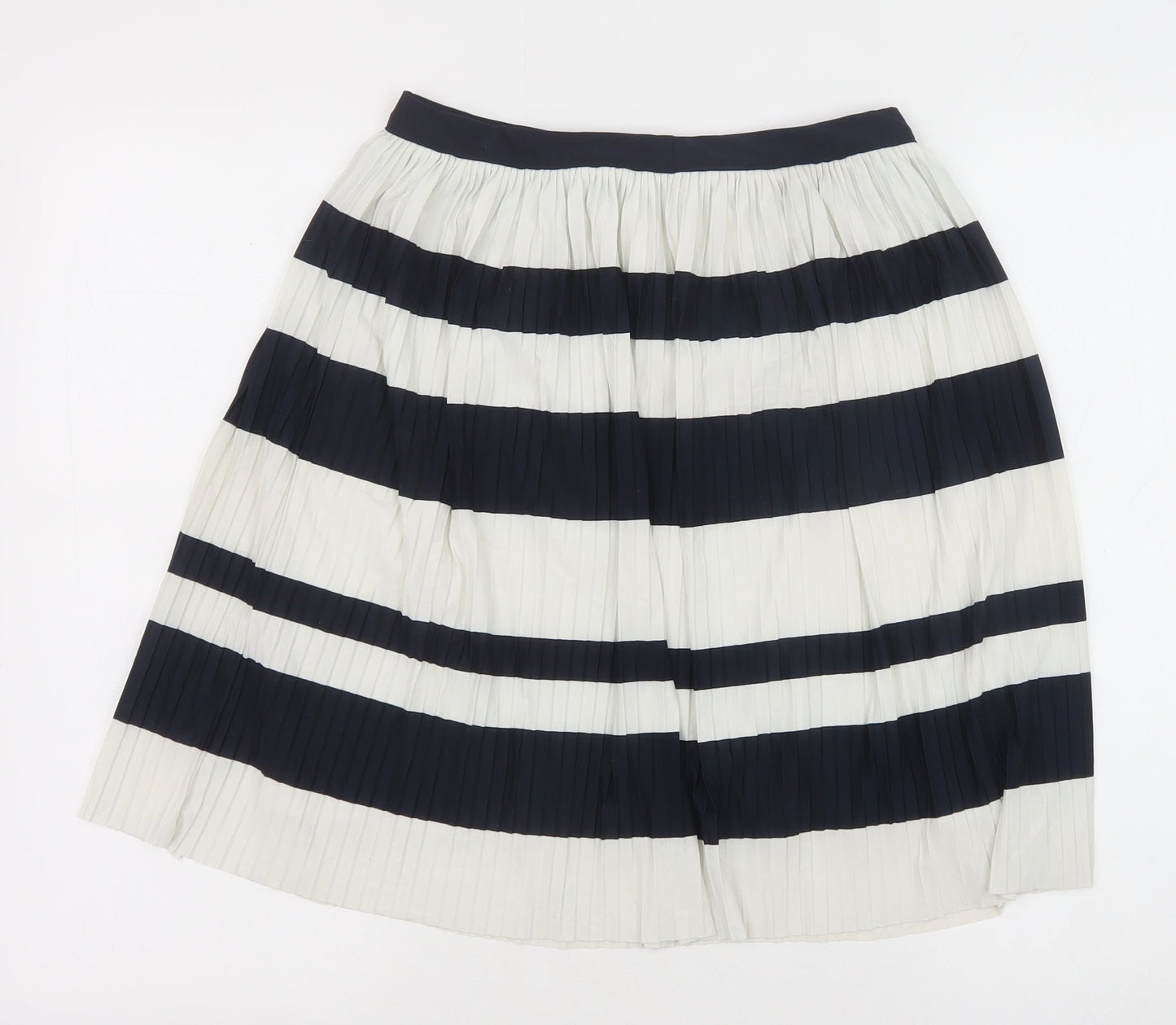 H&M Womens Blue Striped Polyester A-Line Skirt Size S