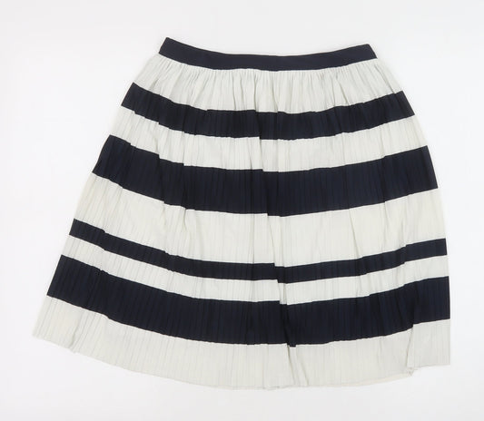 H&M Womens Blue Striped Polyester A-Line Skirt Size S