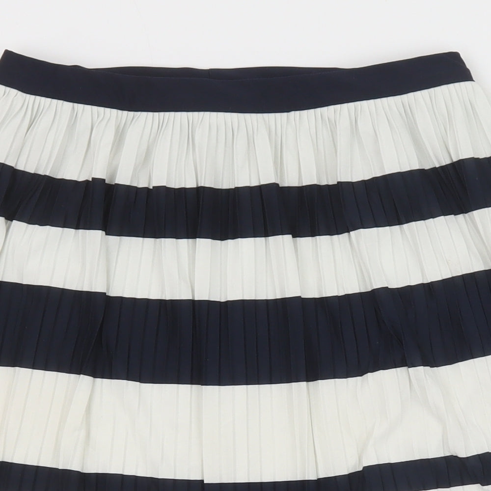 H&M Womens Blue Striped Polyester A-Line Skirt Size S