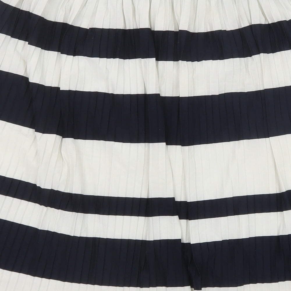 H&M Womens Blue Striped Polyester A-Line Skirt Size S