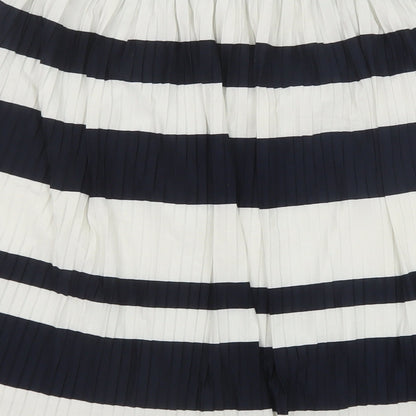 H&M Womens Blue Striped Polyester A-Line Skirt Size S