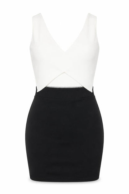 Boohoo Womens Black Polyester Pencil Dress Size 10 V-Neck Pullover