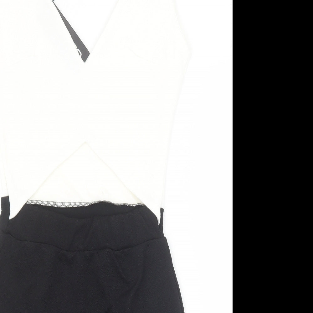 Boohoo Womens Black Polyester Pencil Dress Size 10 V-Neck Pullover