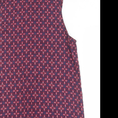 Primark Womens Purple Geometric Polyester Basic Tank Size 10 Round Neck