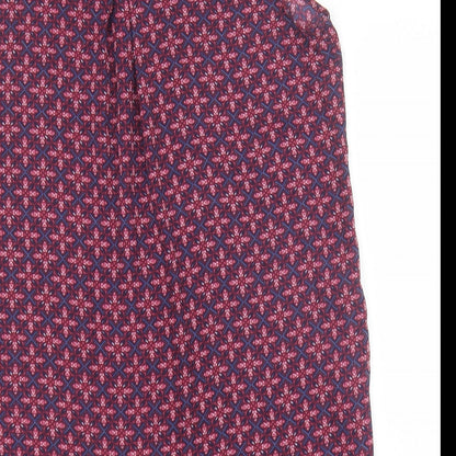 Primark Womens Purple Geometric Polyester Basic Tank Size 10 Round Neck