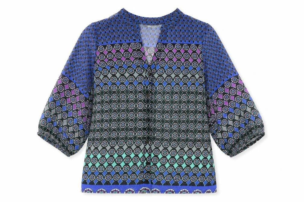 Womens UK Size 14 BHS Multicoloured Basic Blouse
