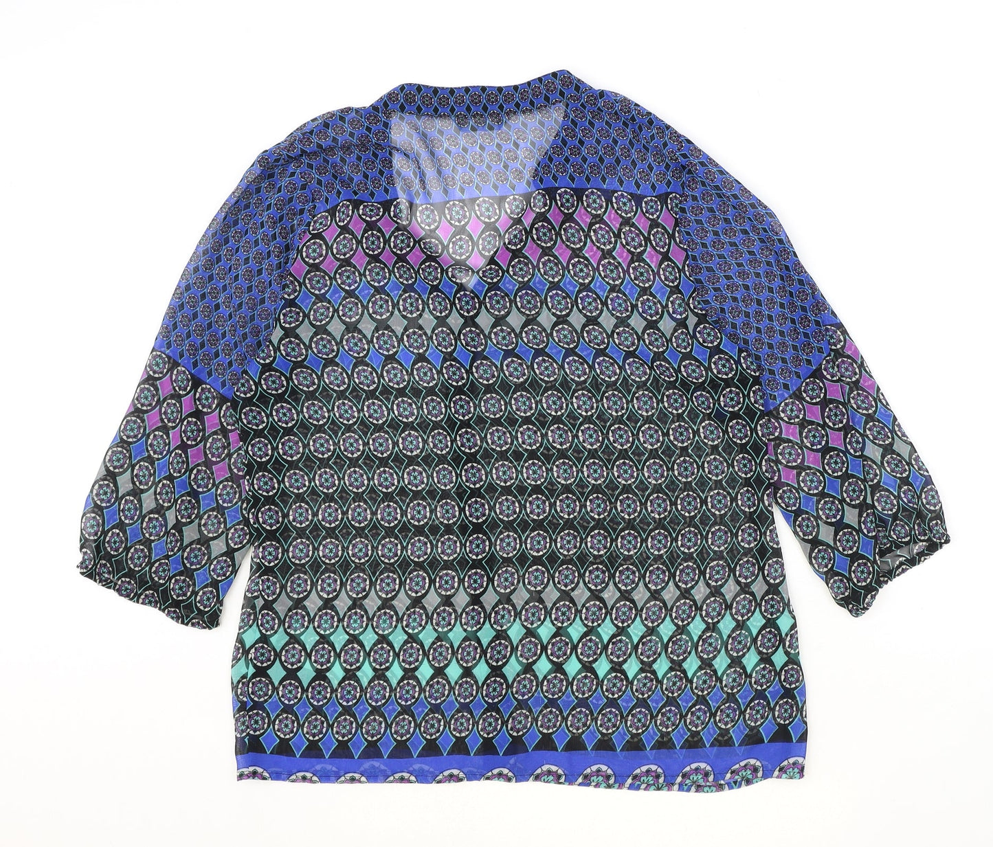 Womens UK Size 14 BHS Multicoloured Basic Blouse