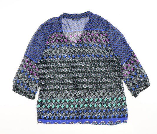 Womens UK Size 14 BHS Multicoloured Basic Blouse