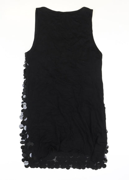 Internacionale Womens Black Polyester Shift Size 12 Scoop Neck Pullover