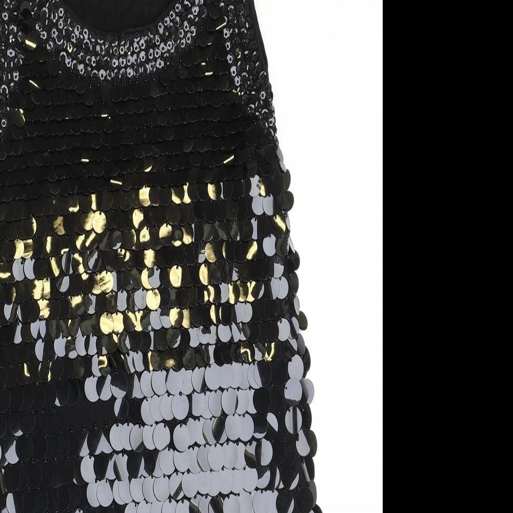 Internacionale Womens Black Polyester Shift Size 12 Scoop Neck Pullover