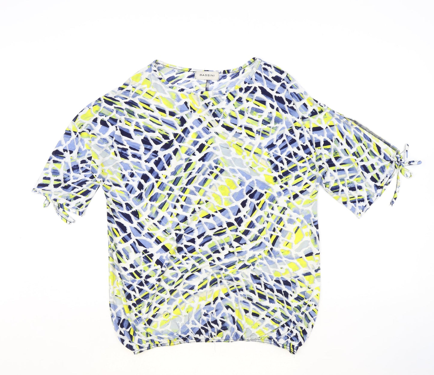 Womens UK Size 14 BASSINI Multicoloured Basic T-Shirt