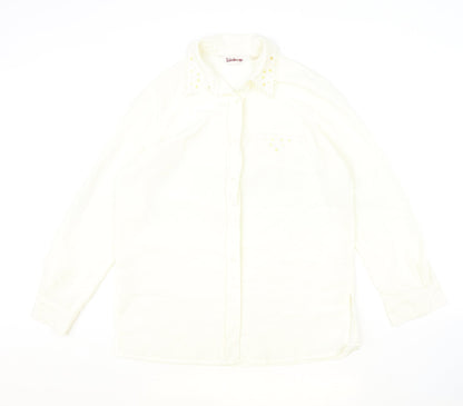Womens UK Size 12 Kaleidoscope Ivory Basic Button-Up