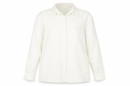 Womens UK Size 12 Kaleidoscope Ivory Basic Button-Up