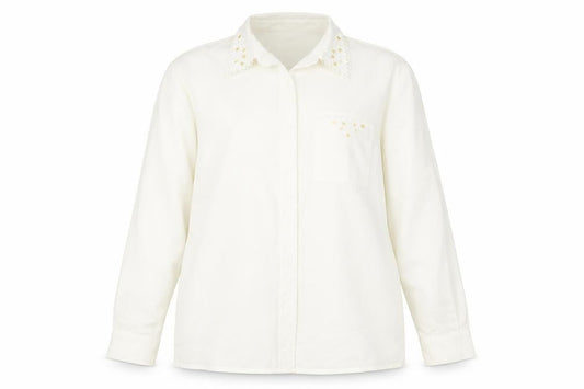 Womens UK Size 12 Kaleidoscope Ivory Basic Button-Up
