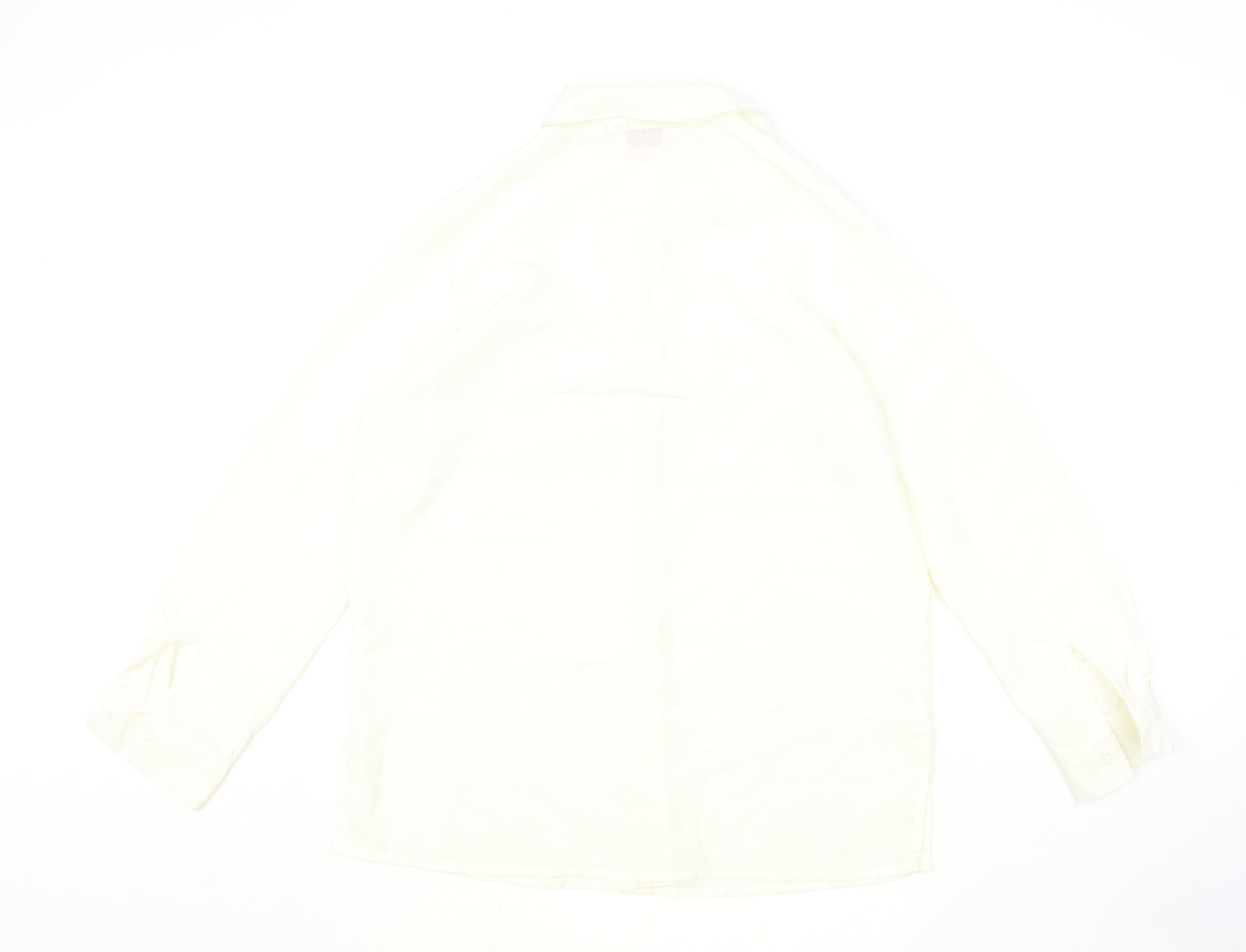 Womens UK Size 12 Kaleidoscope Ivory Basic Button-Up