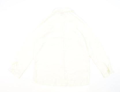 Womens UK Size 12 Kaleidoscope Ivory Basic Button-Up
