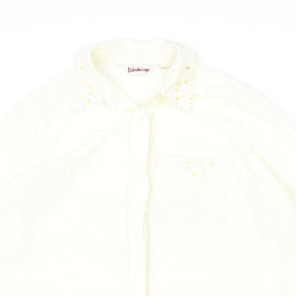 Womens UK Size 12 Kaleidoscope Ivory Basic Button-Up