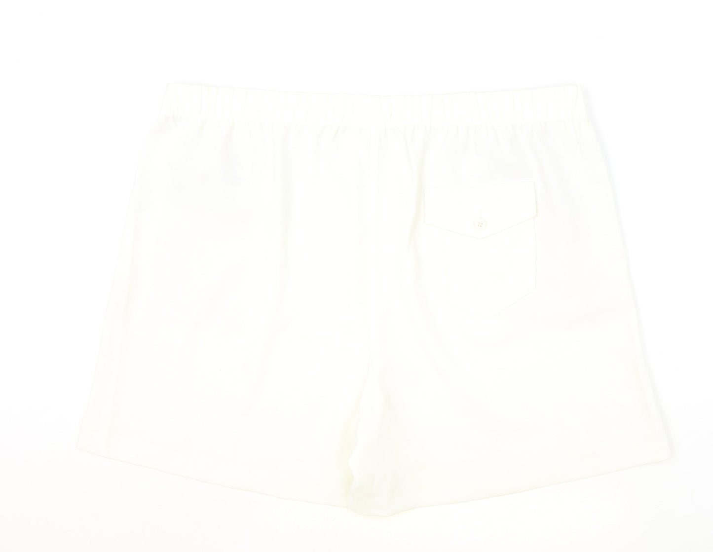 Marks and Spencer Womens Ivory Polyester Hot Pants Shorts Size 24 Regular Pull On