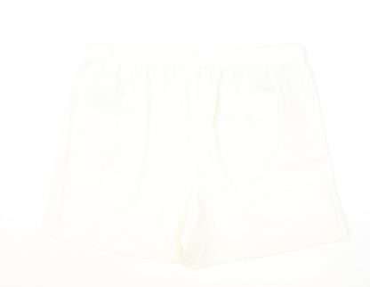 Marks and Spencer Womens Ivory Polyester Hot Pants Shorts Size 24 Regular Pull On
