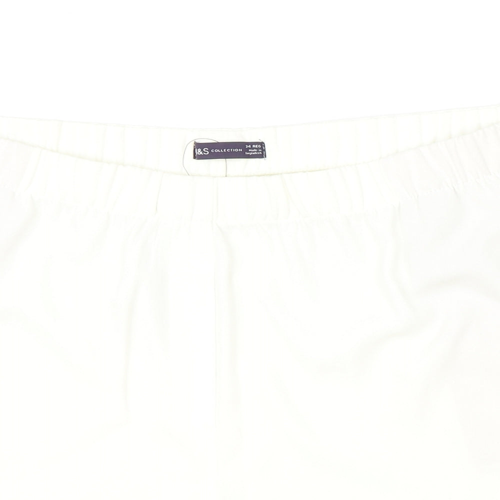 Marks and Spencer Womens Ivory Polyester Hot Pants Shorts Size 24 Regular Pull On