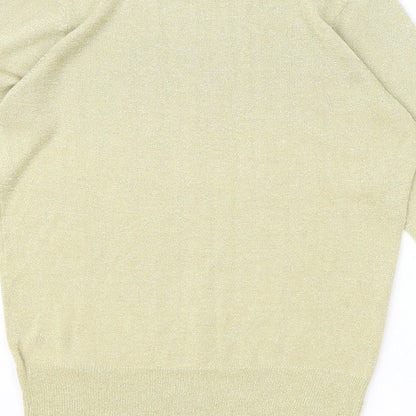 BHS Womens Gold Boat Neck Viscose Pullover Jumper Size 10
