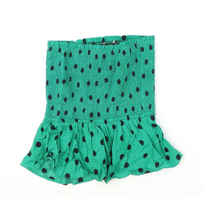 Womens UK Size XS Zara Green Basic Tank