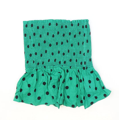 Womens UK Size XS Zara Green Basic Tank