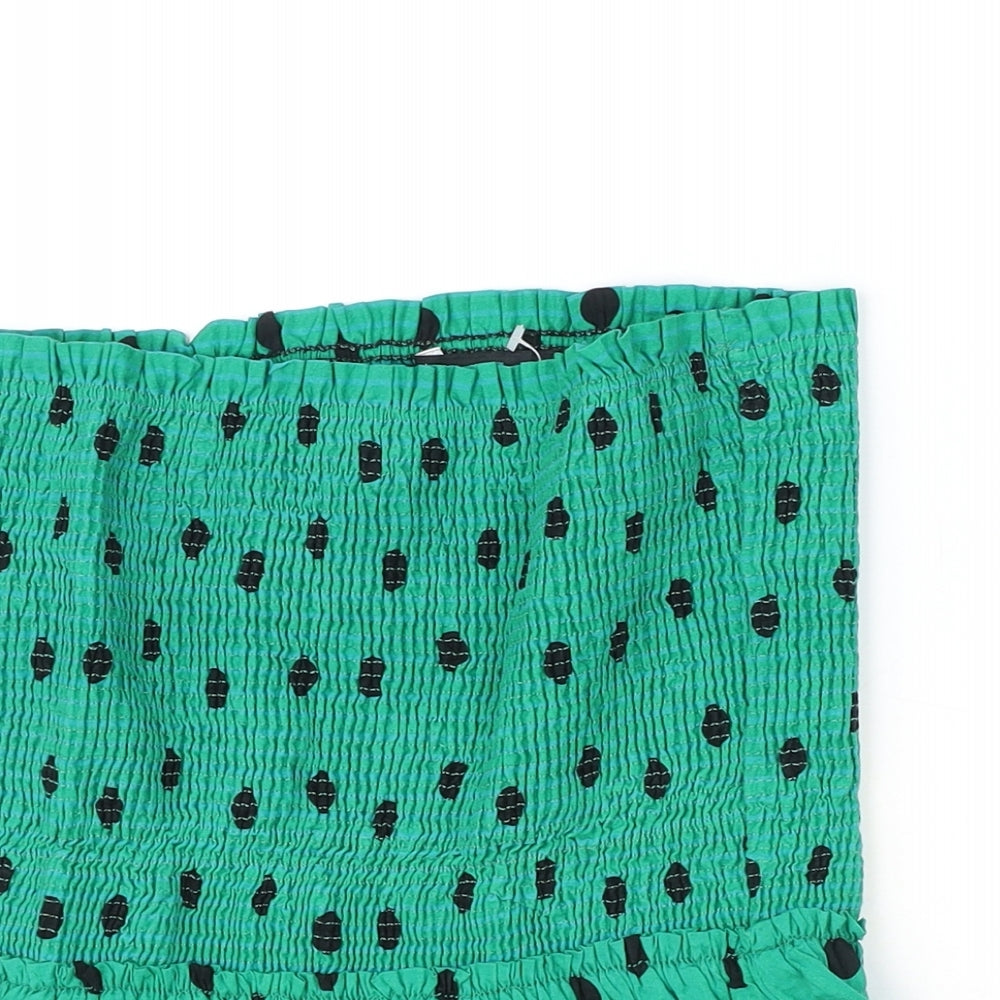 Womens UK Size XS Zara Green Basic Tank