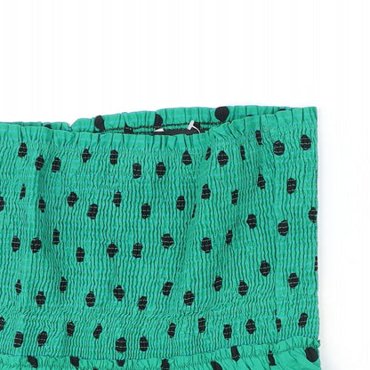 Womens UK Size XS Zara Green Basic Tank