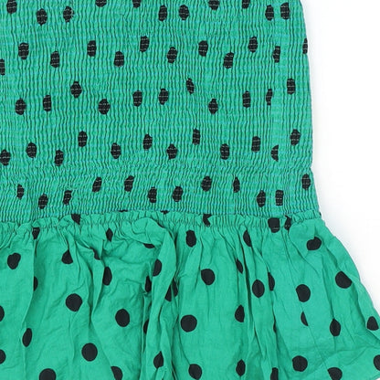 Womens UK Size XS Zara Green Basic Tank
