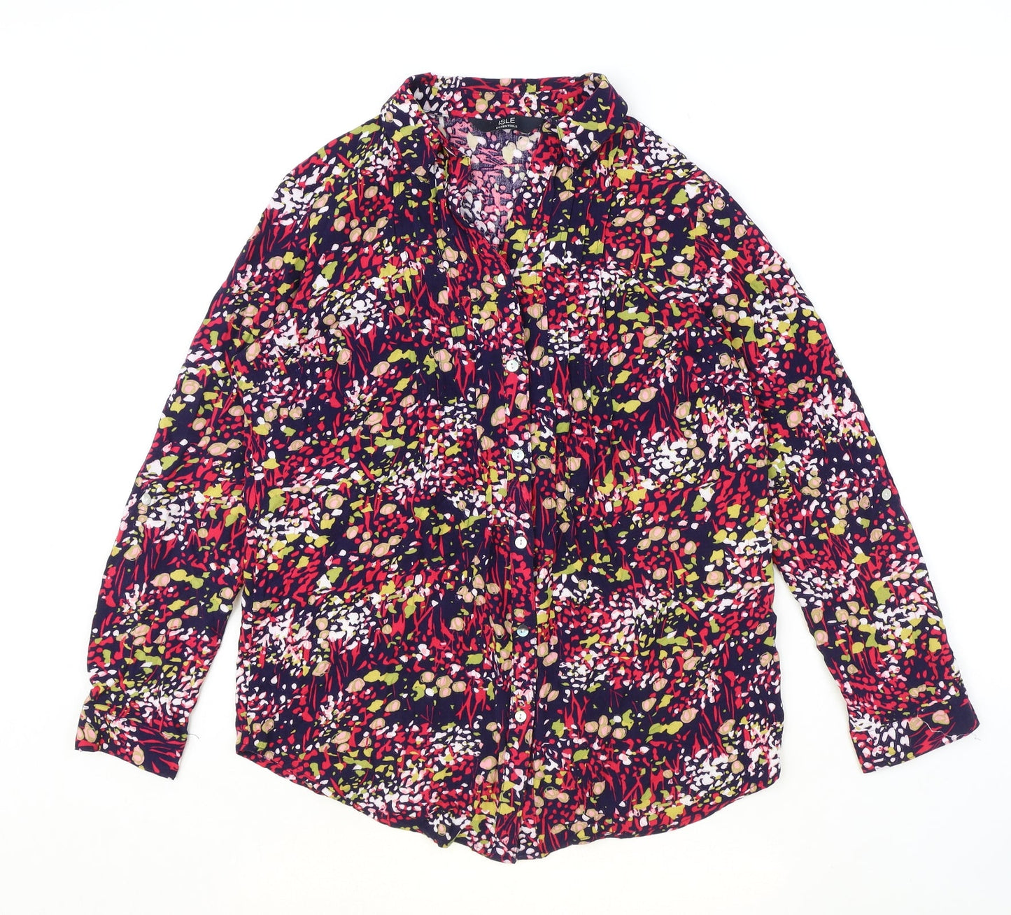 Womens UK Size 10 ISLE Multicoloured Basic Button-Up