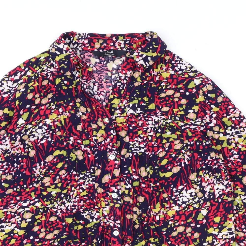 Womens UK Size 10 ISLE Multicoloured Basic Button-Up