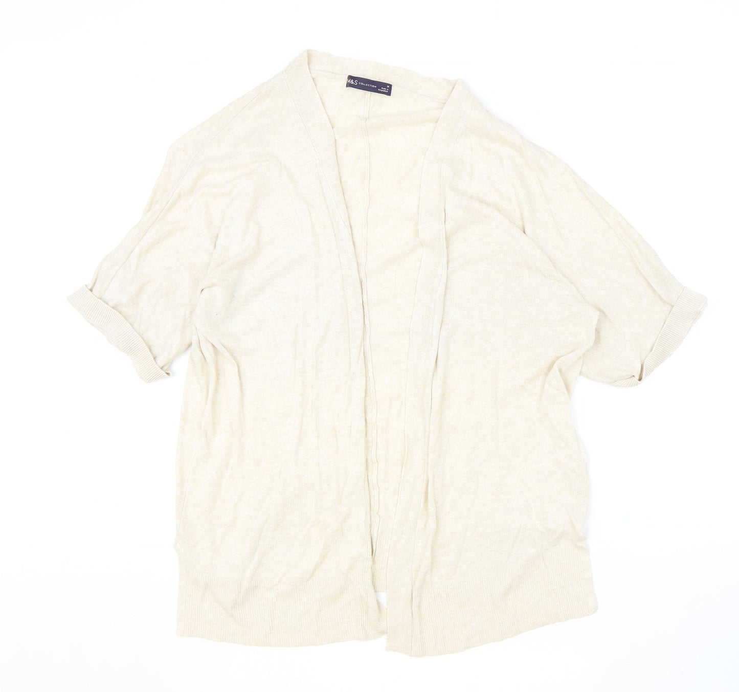 Womens UK Size M Marks and Spencer Beige Cardigan Jumper