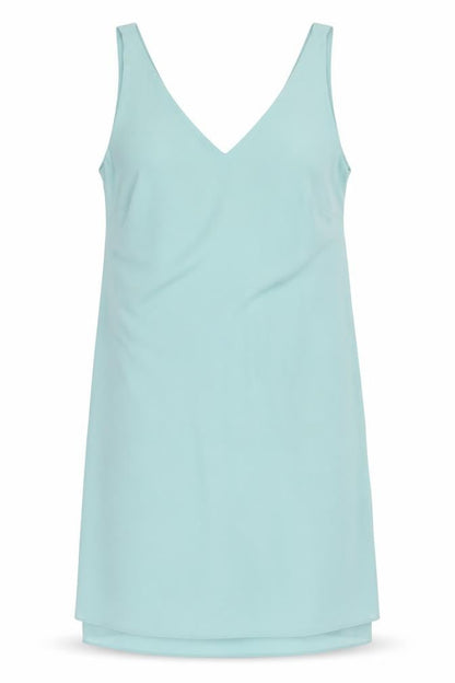 George Womens Blue Polyester Tank Dress Size 12 V-Neck Pullover