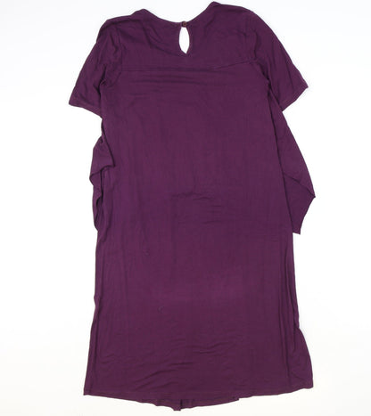 Bellambia Womens Purple Polyester A-Line Size M Round Neck Pullover