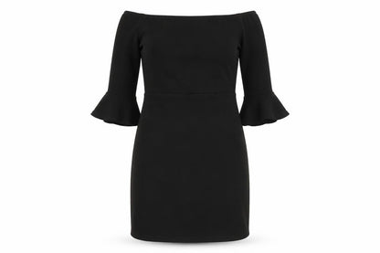 PRETTYLITTLETHING Womens Black Polyester A-Line Size 10 Boat Neck Pullover