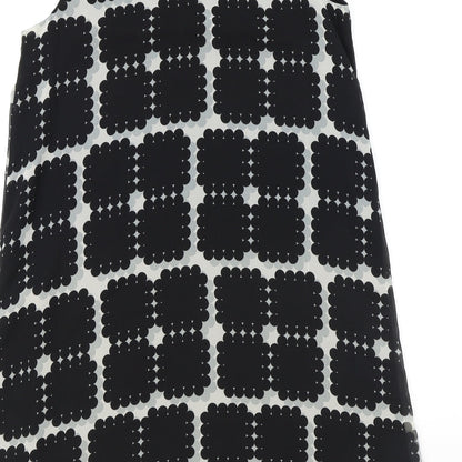 Max Studio Womens Black Geometric Polyester Tank Dress Size S Square Neck Pullover