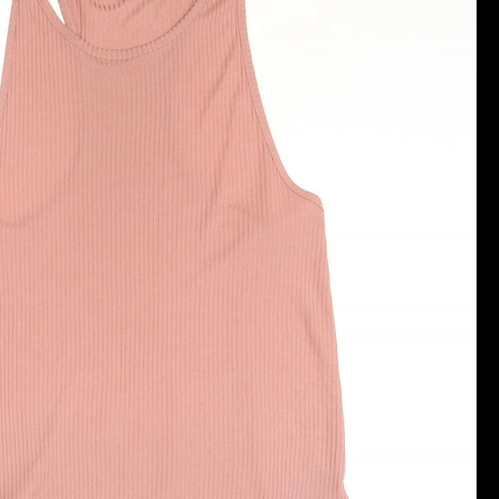 Womens UK Size XS H&M Pink Basic Tank