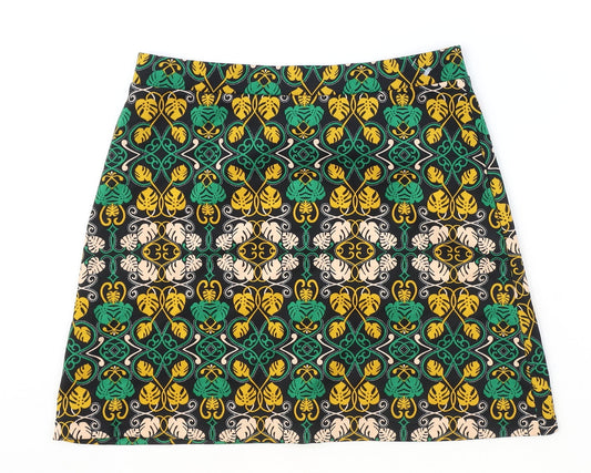 H&M Womens Multicoloured Geometric Polyester Straight & Pencil Skirt Size S