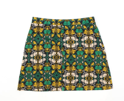 H&M Womens Multicoloured Geometric Polyester Straight & Pencil Skirt Size S