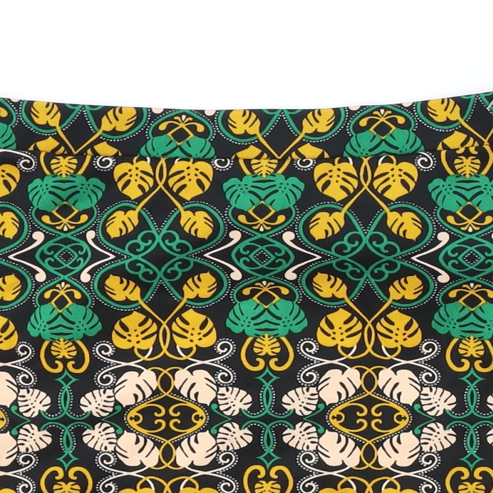 H&M Womens Multicoloured Geometric Polyester Straight & Pencil Skirt Size S