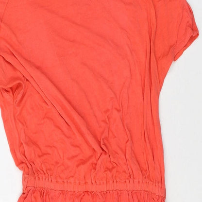 Dorothy Perkins Womens Pink Viscose Fit & Flare Size 8 Boat Neck Pullover - Elastic Waist