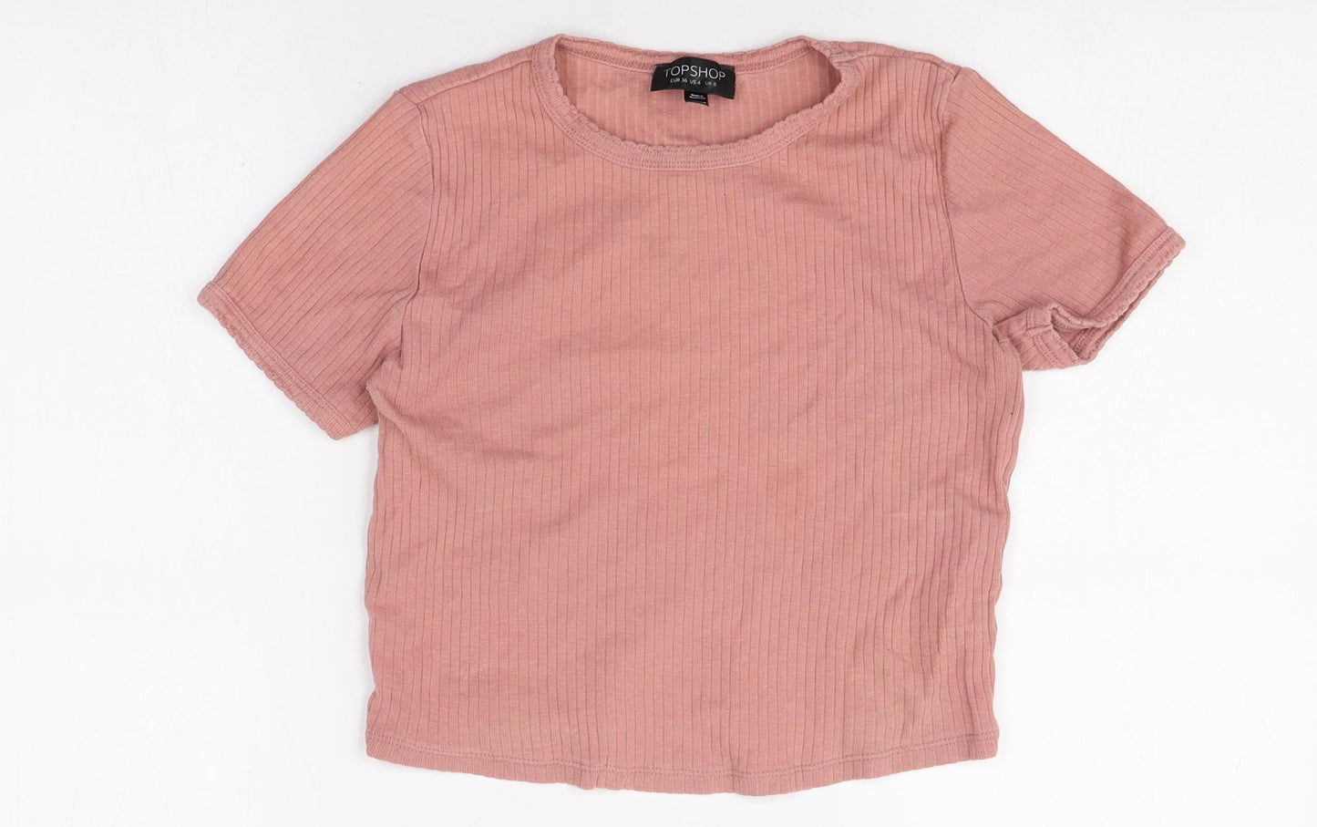 Womens UK Size 8 Topshop Pink Basic T-Shirt