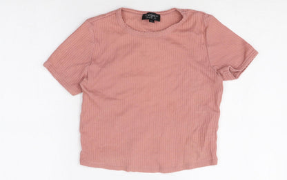Womens UK Size 8 Topshop Pink Basic T-Shirt