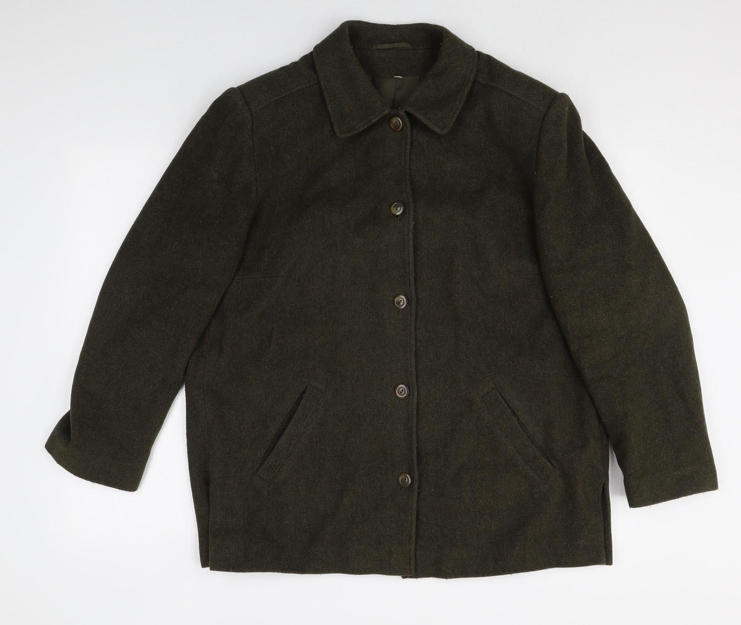 Womens UK Size 14 HOLMEWOOD Green Overcoat