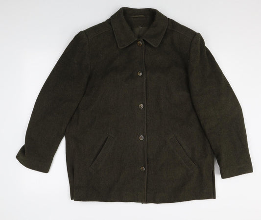 Womens UK Size 14 HOLMEWOOD Green Overcoat
