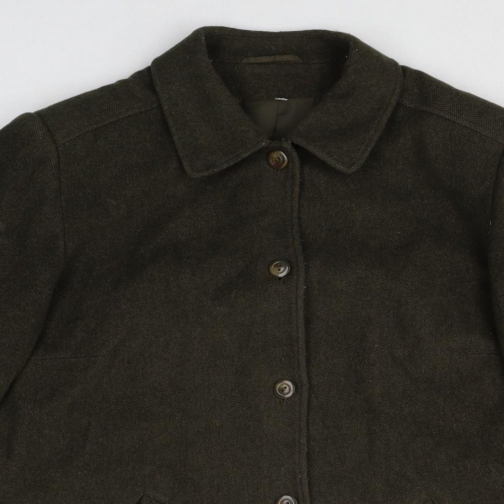 Womens UK Size 14 HOLMEWOOD Green Overcoat