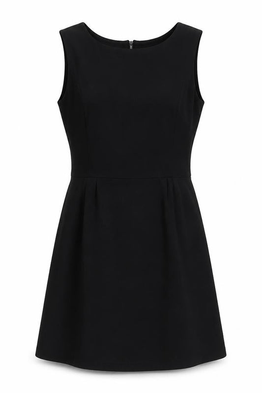 VERO MODA Womens Black Polyester A-Line Size 6 Scoop Neck Zip