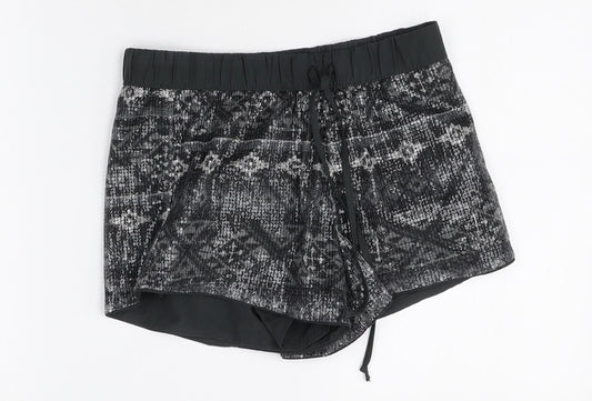 Hollister Womens Grey Geometric Polyester Skimmer Shorts Size XS Regular Drawstring